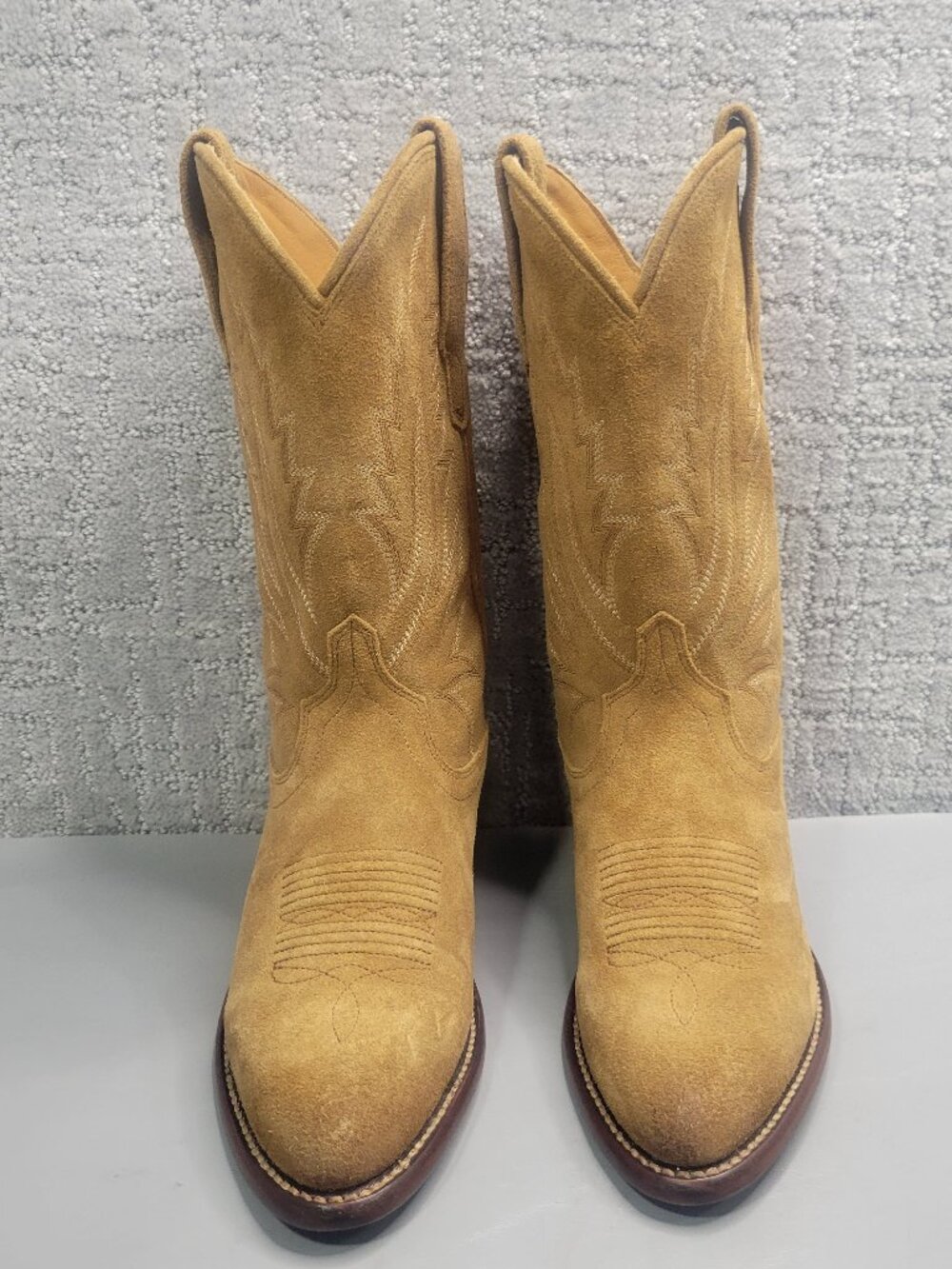 Tecovas The Jamie Women's US Size 6B Caramel Suede Pull on Western Boots - Picture 2 of 14